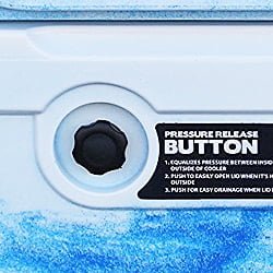 Air pressure release button milee ice chest