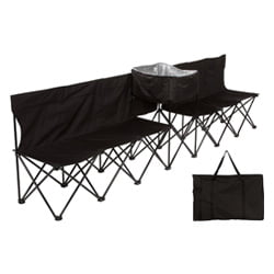 Portable Folding Bench with Attached Cooler
