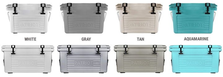 patriot coolers color sizes